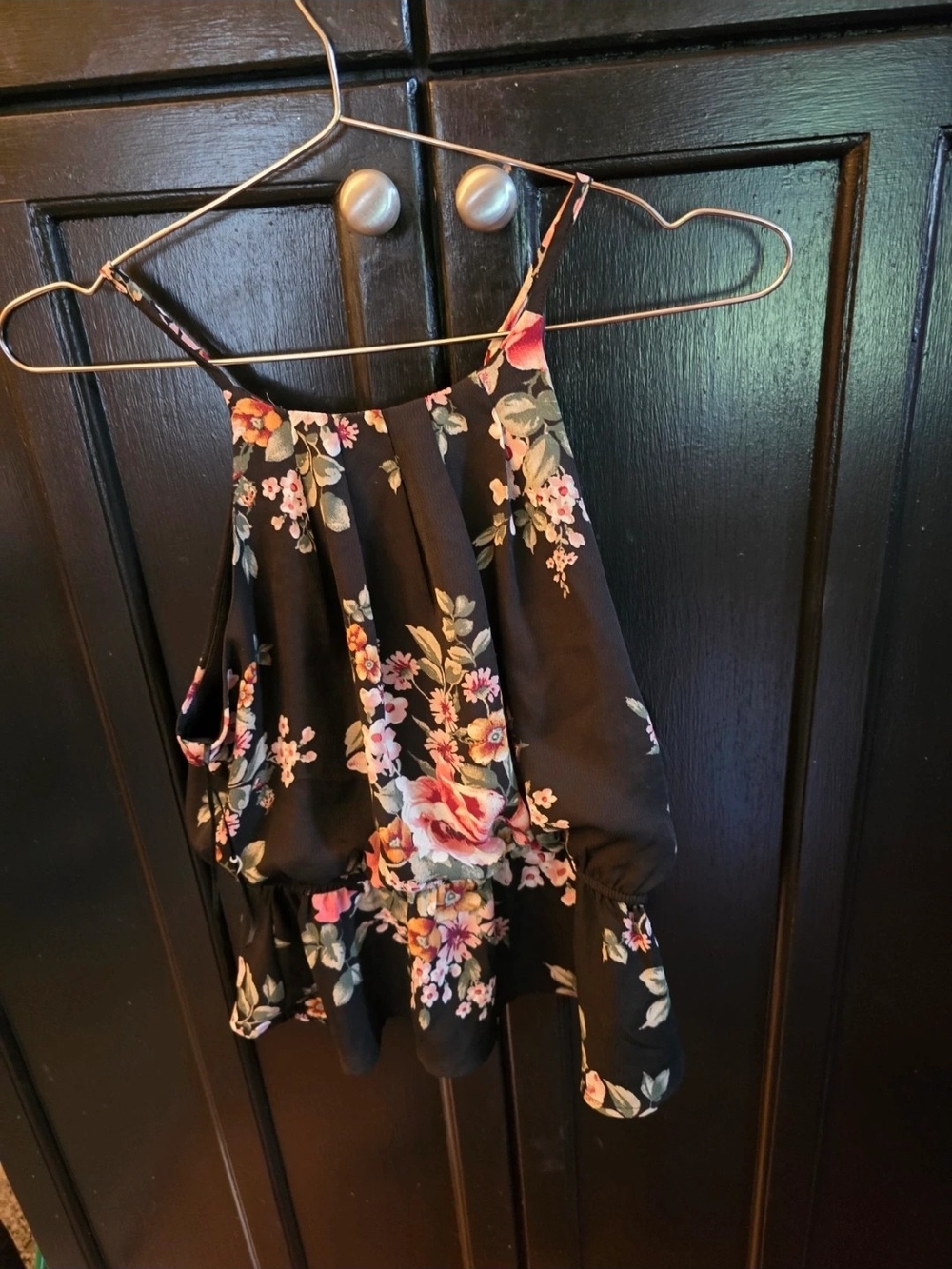 Girls Black Floral Ruffle Shorts - Lightweight Summer Bottoms